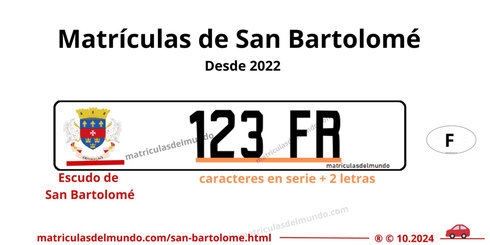 Matrícula de coche de San Bartolomé actual con código SBH