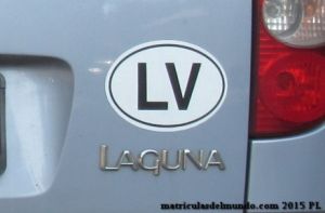 código de identificación internacional de Letonia con letras LV