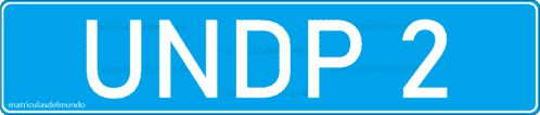 matrícula de coche de Naciones Unidas para el programa de desarrollo UNDP. UN license plate with blue background
