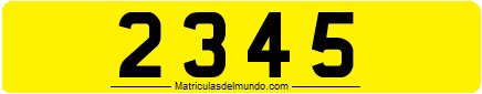 Matrícula de coche de Santa Elena para vehículo privado amarillo