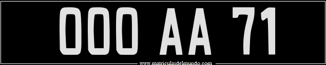 Matrícula de coche de Comoras con fondo negro y dos letras