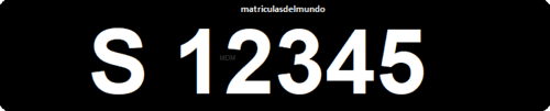 Matrícula de coche de las islas Seychelles para vehículo privado negro
