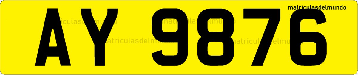 Matrícula de coche actual de Alderney