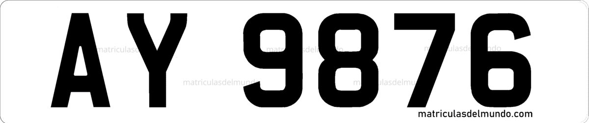 Matrícula blanca de coche de la Isla de Alderney