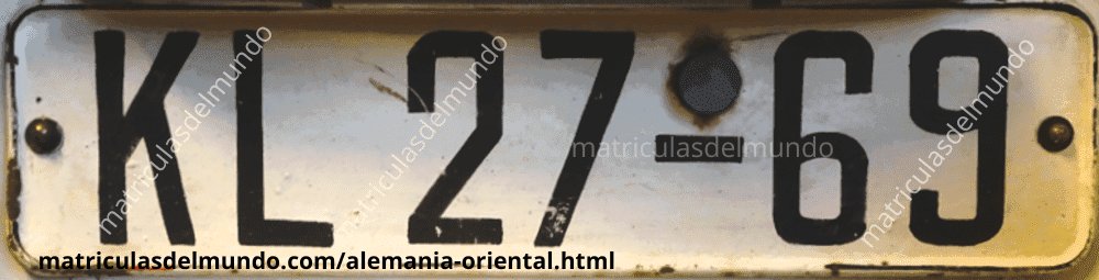 Antigua matrícula de coche de Alemania Oriental de dos letras