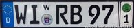 Example of transferable registration plate from Germany with letter W