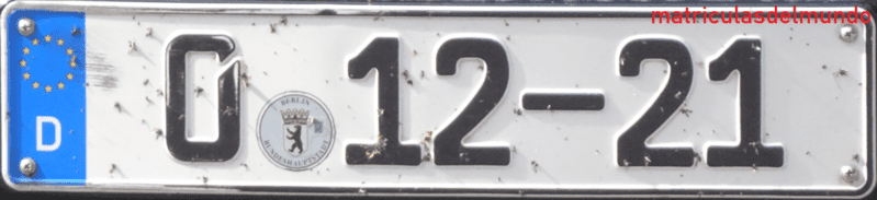 German Diplomatic car plate for code 12