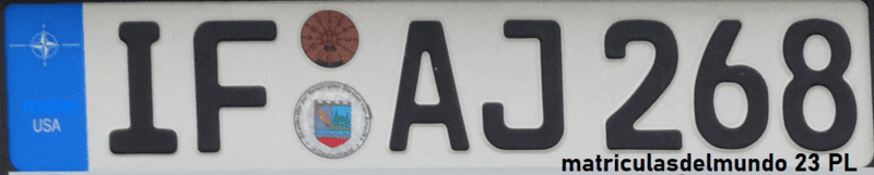 Matrícula de coche de Alemania con eurobanda USA del diseño actual