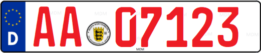 Car license plate from Germany for classic vehicle license plate 07