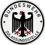 Sello utilizado en las matrículas de alemania con el escudo de Alemania BUNDESWEHR