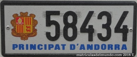 matricula coche andorra antigua siglo pasado numeros