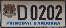 old Andorran vehicle plate D