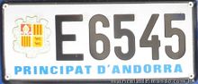 vintage Andorran E plate