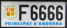 old Andorran license plate F