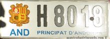 updated Andorra H registration plate