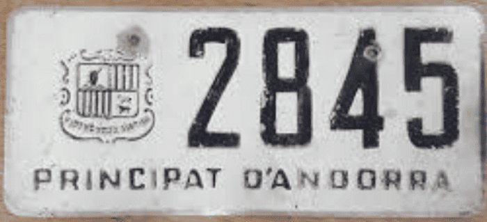 Antigua matrícula de moto de Andorra