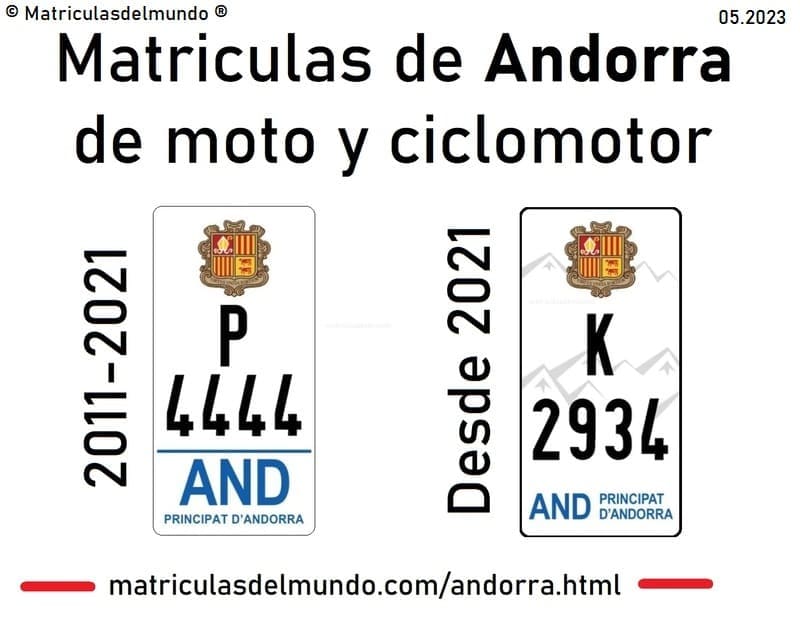 Current Andorra moped registration plate history