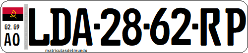 Matrícula de Angola actual desde 2021