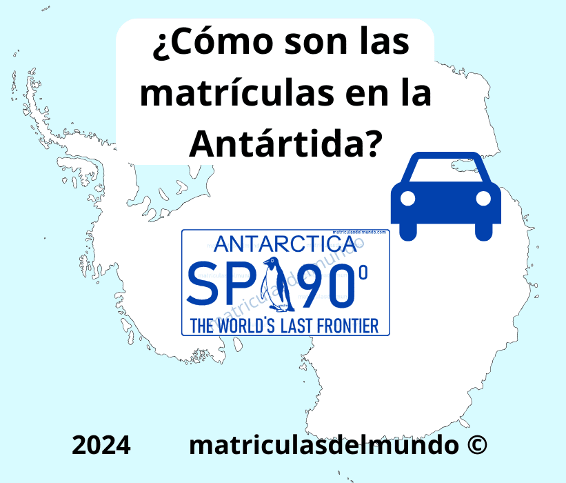 Mapa con ejemplo de funcionamiento sobre las placas de matrícula vehiculares en la Antártida