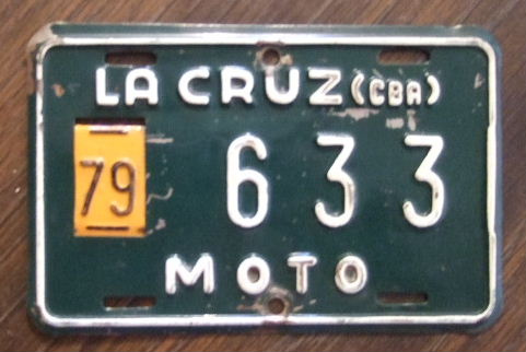 Patente moto argentina la cruz