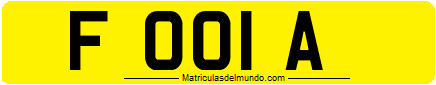 Matrículas de las Islas Malvinas actual amarilla