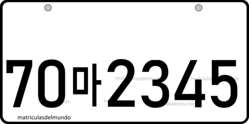 Matrícula de Corea del Sur con tamaño japonés