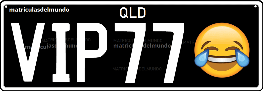 matrícula personalizada de Queensland con emoticono de carcajada