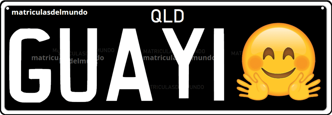 matrícula personalizada de Queensland con emoticono de sonrisa