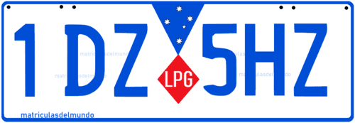 Matrícula con pegatina de LPG de Victoria Australia