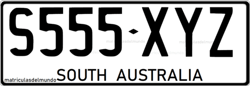 matrícula de coche de Australia del sur S555XYZ
