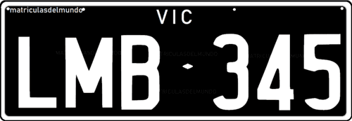 Matricula de Victoria con fondo color negro LMB345