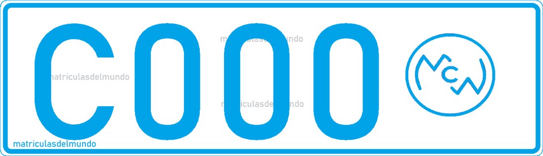 Matrícula de coche de Barbados actual de color azul Matrícula de coche comercial de Barbados con letras azules