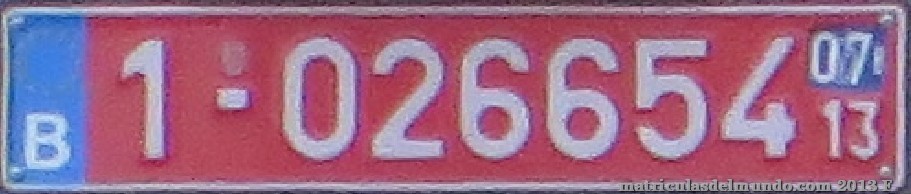 Temporal belgica matricula de detras