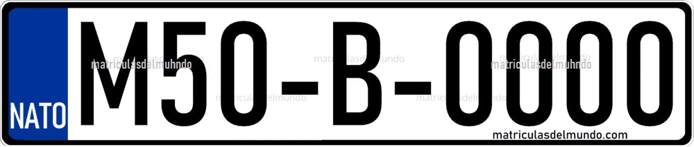 Matrícula de ejemplo de Bosnia de las fuerzas de la OTAN actual