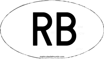 Código oval internacional de Botsuana desde 1966 a 2003 RB