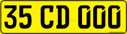 matrícula especial de coche del cuerpo diplomático de Botswana con letras CD. Diplomatic plate from Botswana