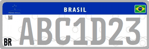 matrícula de vehículo histórico de Brasil con letras grises
