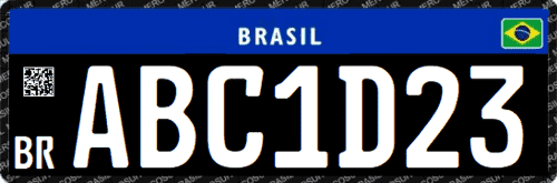 matrícula de vehículo especial de Brasil con letras verdes