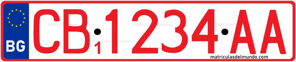 matricula coche roja bulgaria