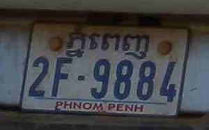 Matricula coche de Camboya