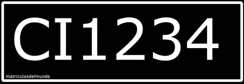 Old Cayman Islands car license plate with black background example