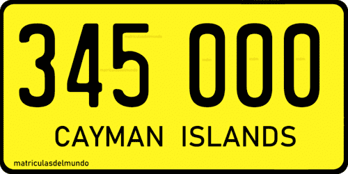 Matrícula de coche antigua de las Islas Cayman con fondo naranja de ejemplo