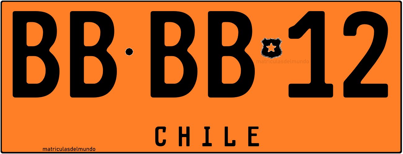 Patente naranja de taxi aeropuerto en Chile