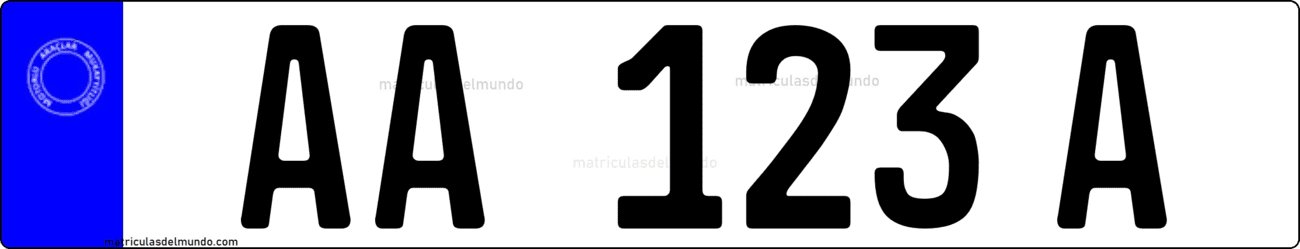 Imagen de ejemplo de una matrícula normal de Chipre del Norte