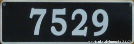 Matrícula de Chipre negra entre 1958 y 1950 solo números