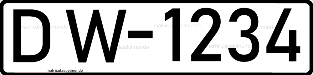 Matrícula ordinaria de coche de la ciudad Libre de Danzig con letra DW durante el protectorado alemán