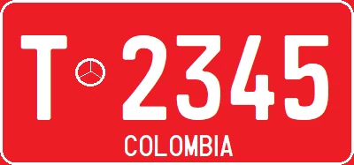 Patente carro especial roja colombia