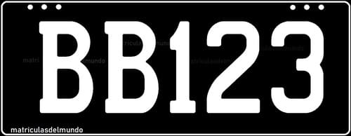 Matrícula de las Islas Cook con fondo negro BB123