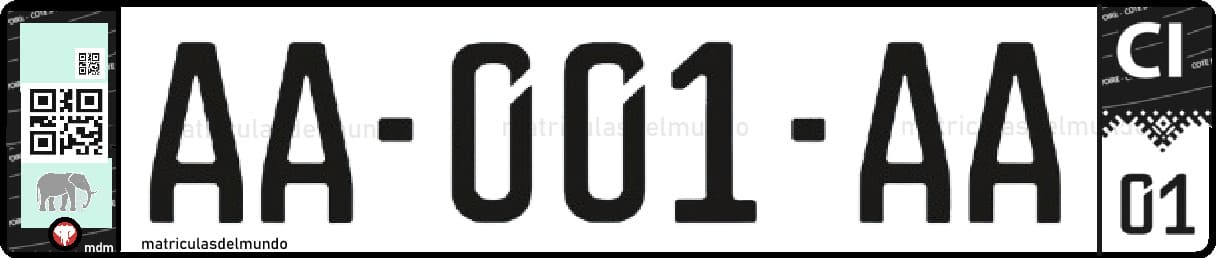 Matrícula de coche de Costa de Marfil actual África