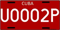 matricula ejemplo antigua de Cuba provisional / Old cuban license plate special plate